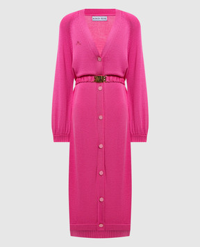 Rowen Rose Pink elongated wool cardigan KNIRRK011L