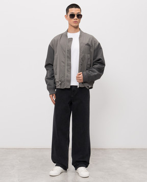 Axel Arigato Archer grey bomber jacket with logo embroidery A3764002