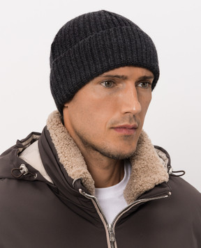 Brunello Cucinelli Dark gray cashmere hat M2294920