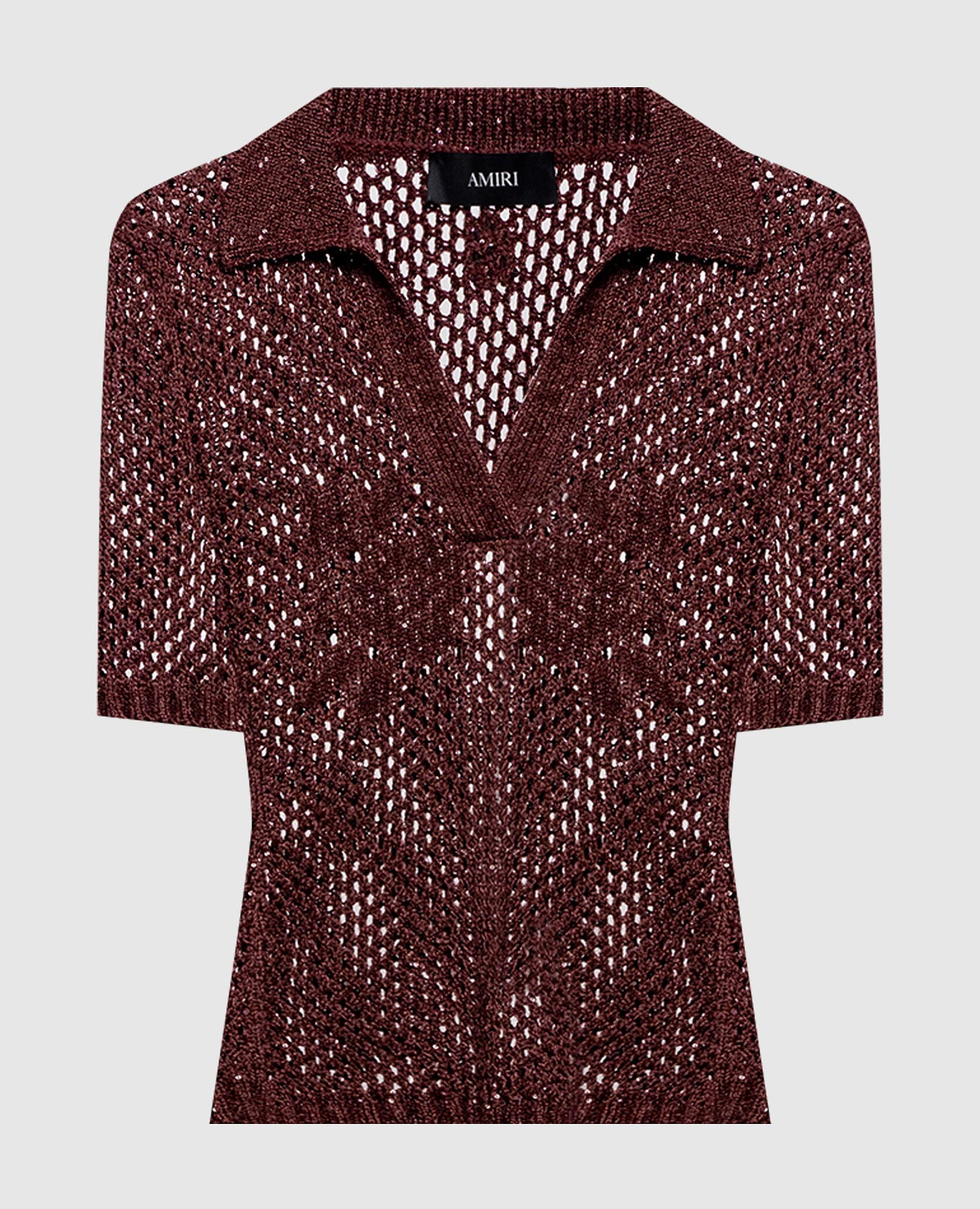 

Brown Floral Crochet Openwork Polo AMIRI