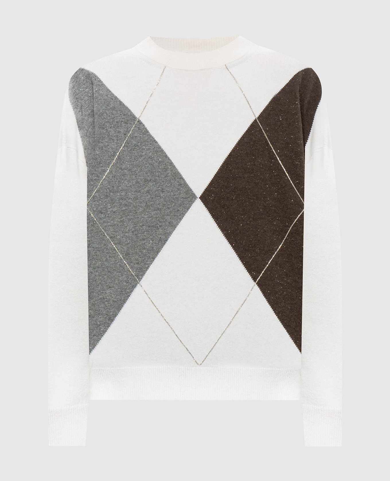 Ivory wool, silk and cashmere jumper