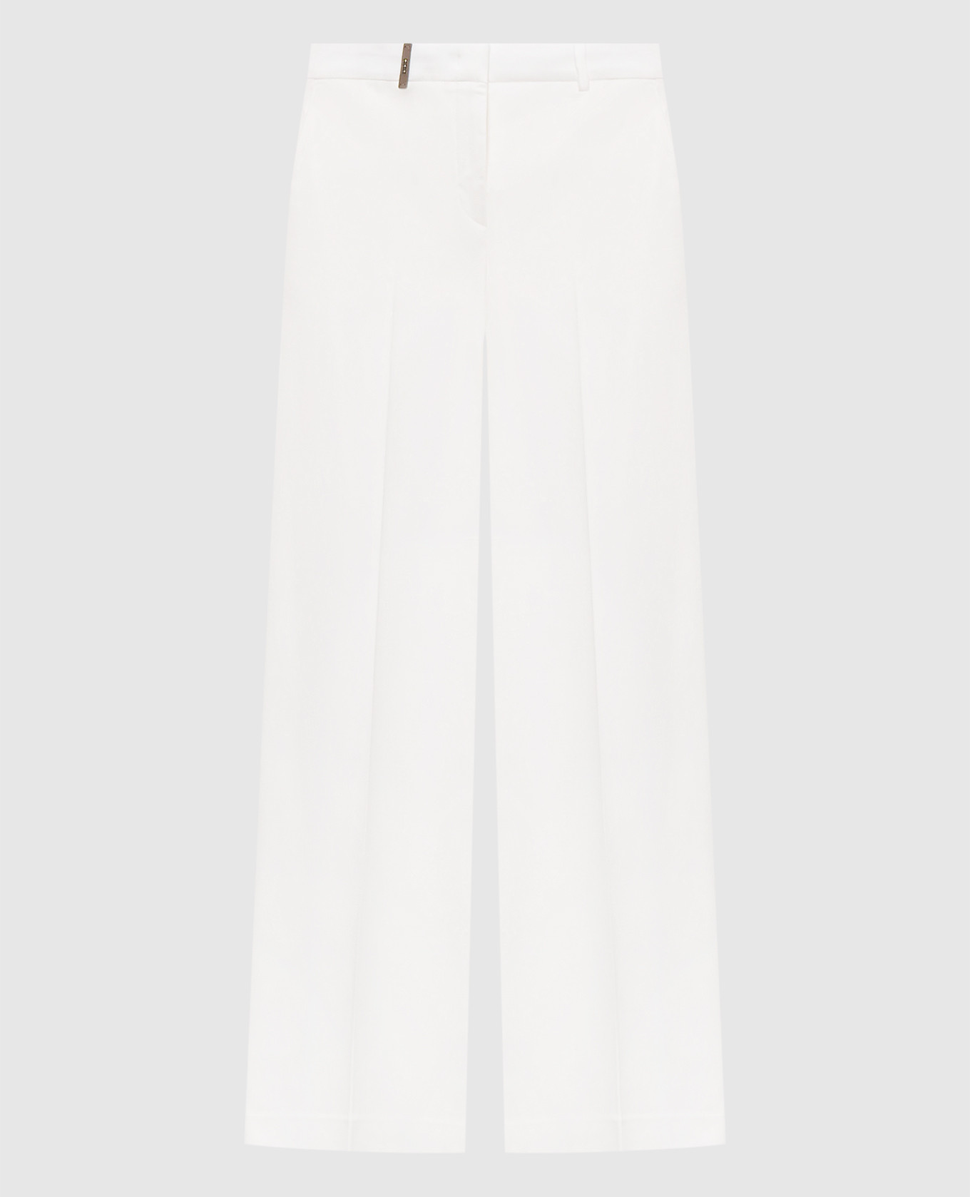 White straight-leg patch pants
