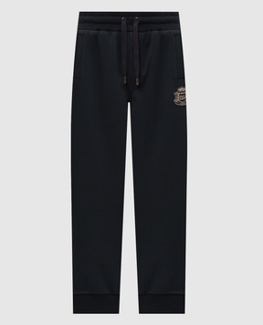 Dolce&Gabbana Black joggers with heraldic logo patch GP07TZG7PZT