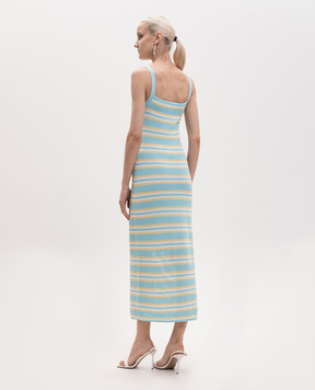 Simkhai Blue striped knitted midi dress 3261040K