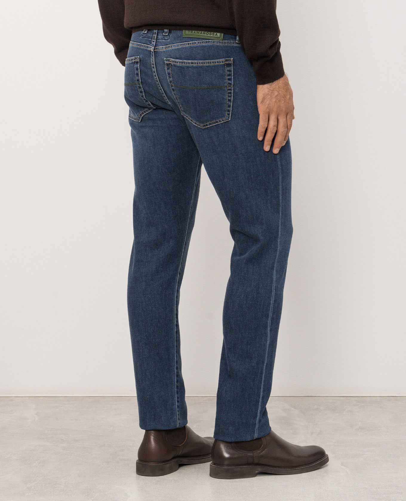 MICHELANGELO blue jeans with logo patch Tramarossa 4