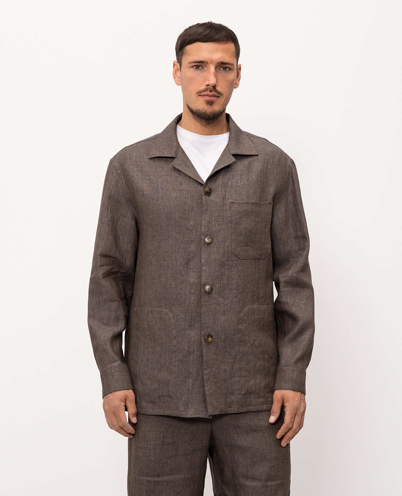 

Brown linen shirt Canali
