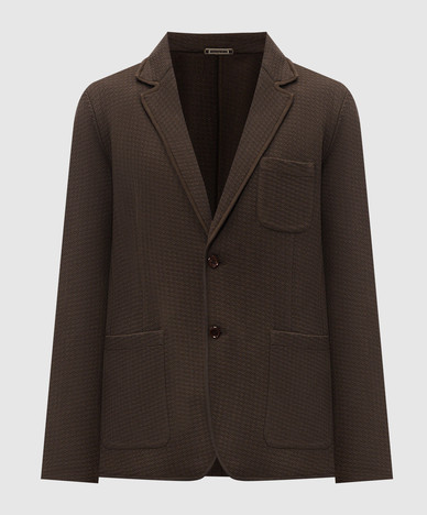 Blazer de seda y cachemir marrón