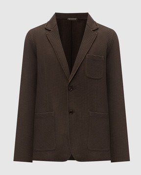 Stefano Ricci Brown silk and cashmere blazer K606435J02F26321