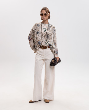 Momoni Beige Stilla printed blouse MOBL00906MO