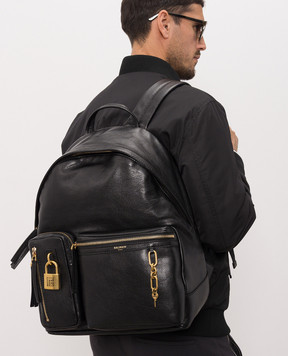 Balmain Black leather Pulse backpack HM1GE291LOLP