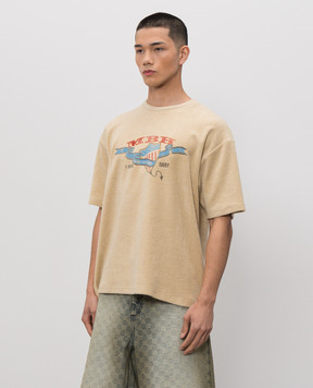 Misbhv Beige terry T-shirt with print 260U113