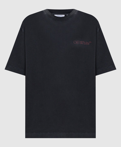Grey T-shirt with Cut Here print