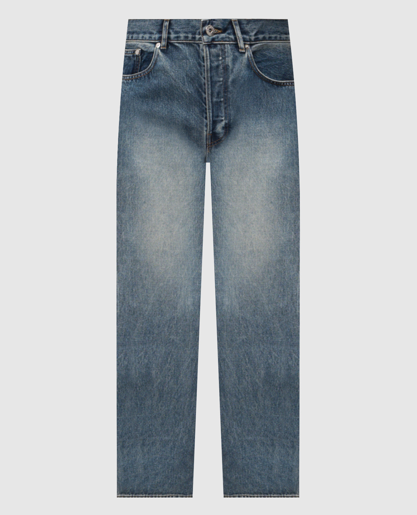 Blue jeans with a worn effect