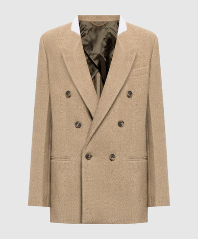 Beatrice beige double-breasted jacket with wool