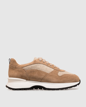 Doucal's Combined sneakers with fur DD8828WHINPN724