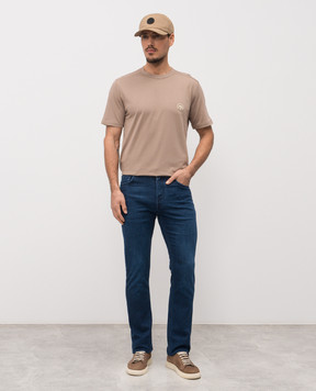Stefano Ricci Brown T-shirt with logo patch MNH6104980803