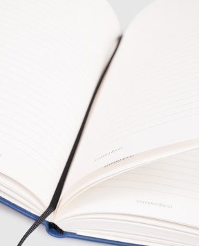 Stefano Ricci Blue leather notebook with textured logo PA2SRPVTD