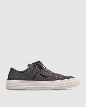 Brunello Cucinelli Gray wool sneakers MZ38G3328P