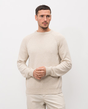 Agnona Beige sweater with silk and linen K109U480U0712