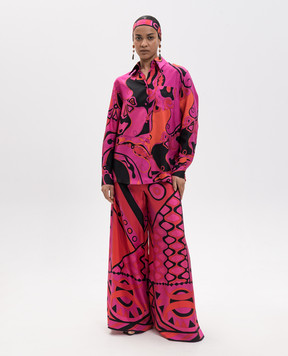 PUCCI Pink printed silk palazzo pants 6HRT026H871