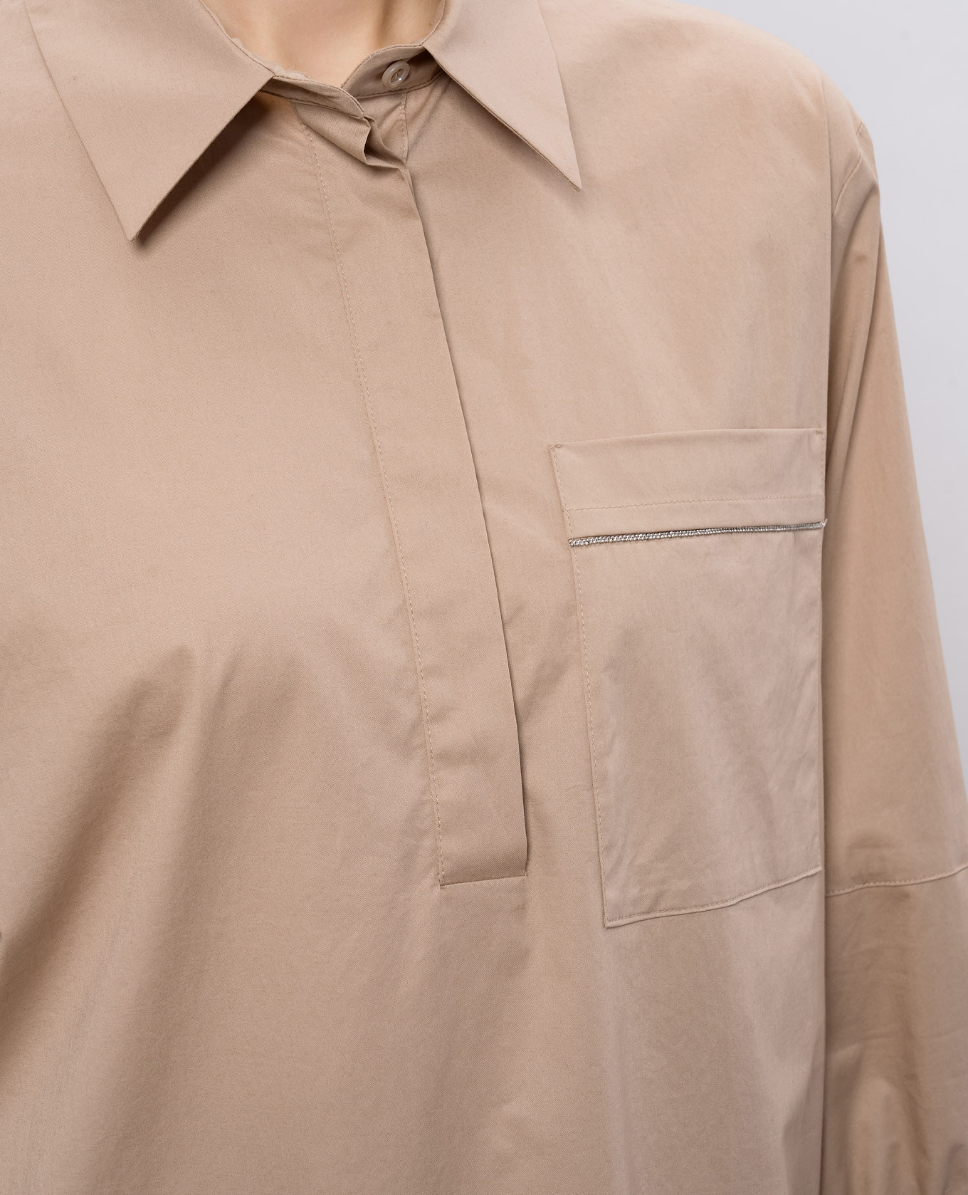 Beige shirt dress with monil chain Peserico 5