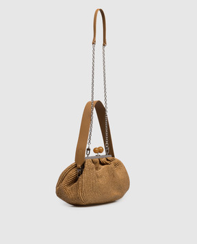 Max Mara Weekend Brown Pasticcino raffia bag WKAFORTUNA