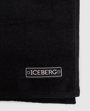 Iceberg Black terry towel with logo pattern ICE26MTW01