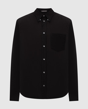 Ann Demeulemeester Black Wessel shirt with monogram embroidery B0014309FA026