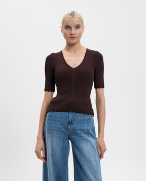 Twinset Brown top with logo 261TT3123