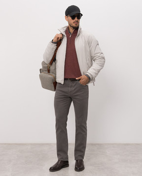 Brunello Cucinelli Grey jeans with embroidered logo M277PB3210