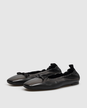 AGL Black leather ballet flats MEMY MEMYBALLET