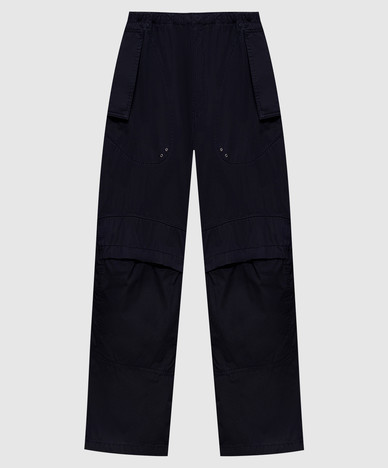 Blaue Cargohose mit Logostickerei
