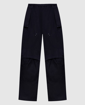 Alexander Wang Blue cargo pants with logo embroidery 1WC1264955