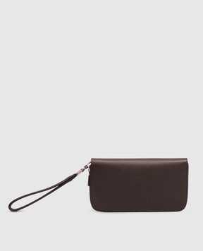 Stefano Ricci Brown leather clutch wallet with emblem PP312GPVD