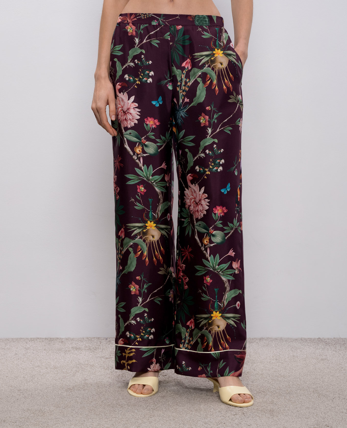 

Burgundy silk pajama pants La DoubleJ