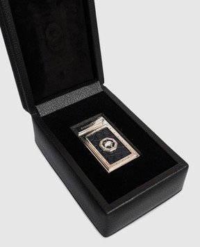 Stefano Ricci Silver cigar lighter with textured emblem OMACSIG04PSRS01PSNC51
