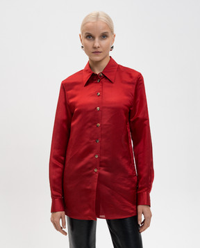 Khaite Auryn red shirt with silk 2412479