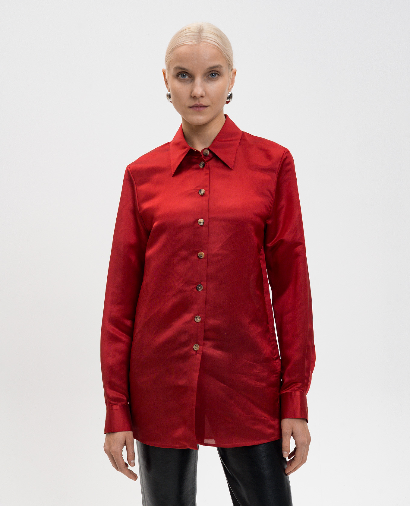 Auryn red shirt with silk Khaite 3