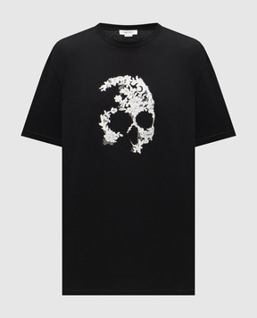 Alexander McQueen Black Skull print T-shirt 857145QTAEG