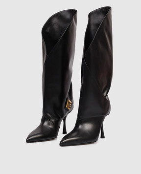 Balmain Black leather Twist boots FN1TA144LVIT