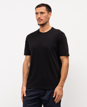 Stefano Ricci Black T-shirt with embroidered logo MNH6105090803