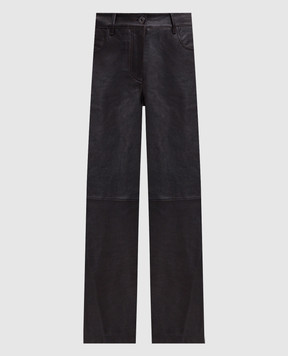 Max Mara Weekend Brown leather pants DESERTO WKDDESERTO