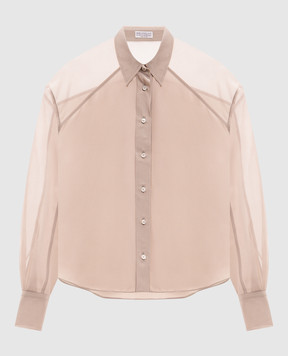 Brunello Cucinelli Beige silk blouse MP993M1A16