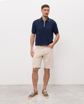 Stefano Ricci Beige shorts with embroidered monogram logo M8T6100080TFANT