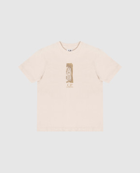 C.P. Company Children's beige printed T-shirt C7M00LLAA1748