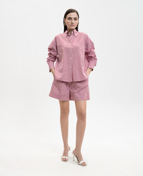 Solotre Burgundy striped shorts M1AB0061