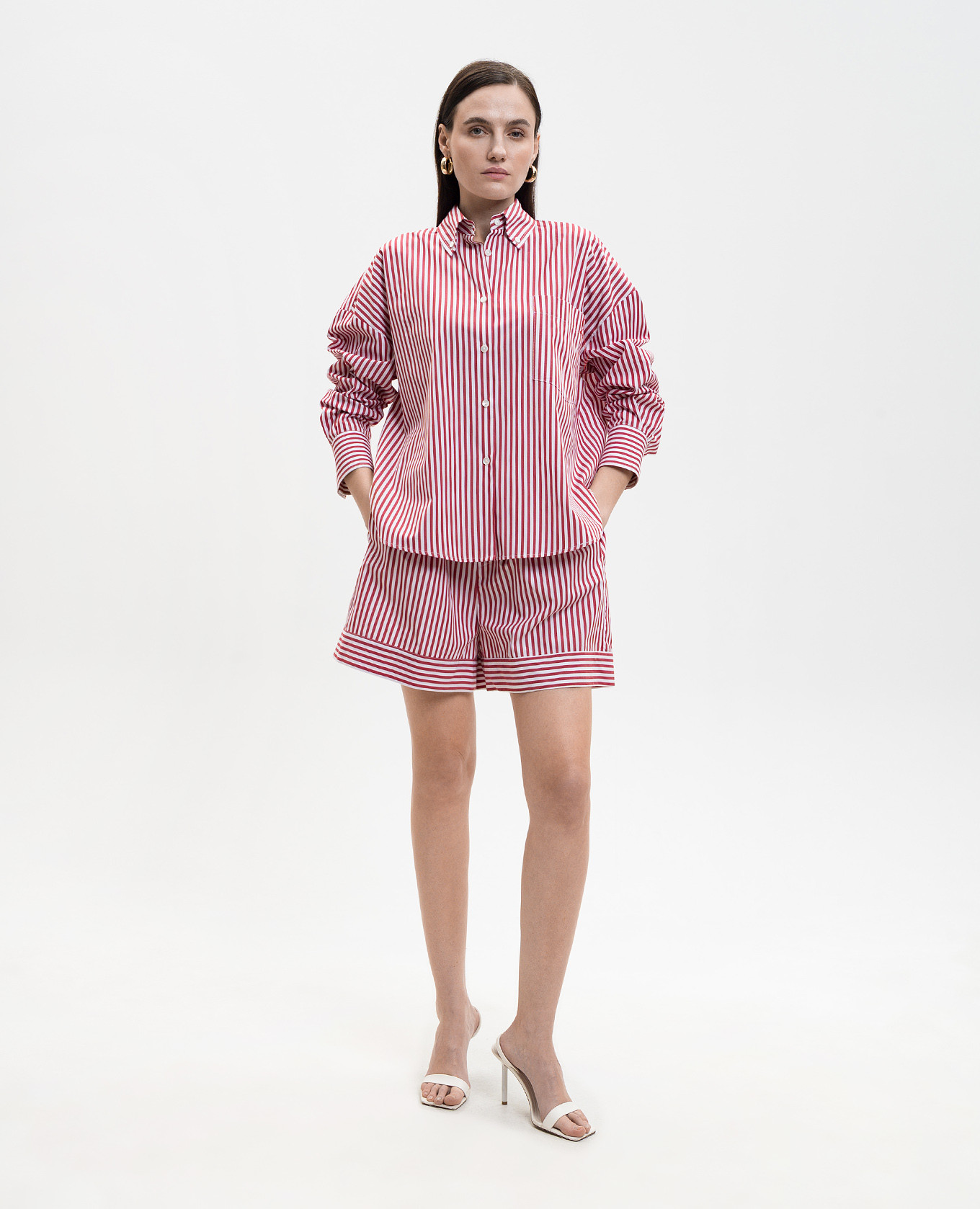 Burgundy striped shirt Solotre 2