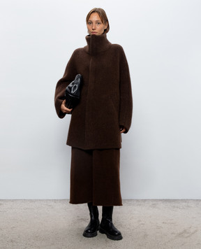 BOBOUTIC Brown midi skirt with wool 5153