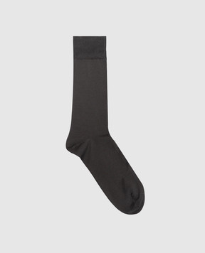 Thom Browne Gray socks with branded stripes MAS023B01690