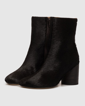 Maison Margiela MM6 Black leather anatomical ankle boots S66WU0145P7868